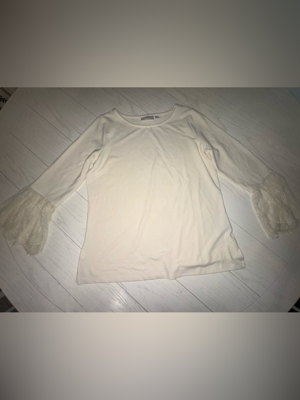 Belle by Kim Gravel Soft Cream Long Sleeve Tee